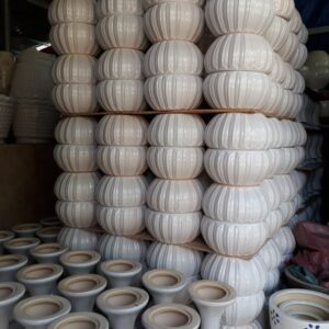 Chậu men sứ trắng